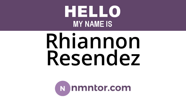 Rhiannon Resendez