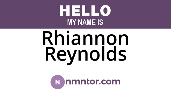 Rhiannon Reynolds