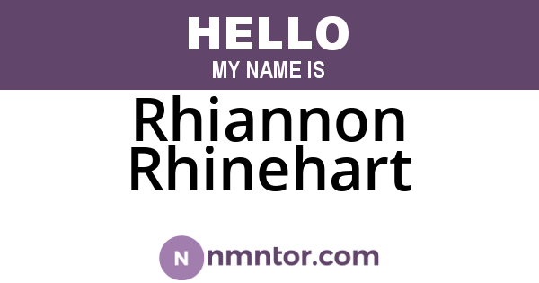Rhiannon Rhinehart