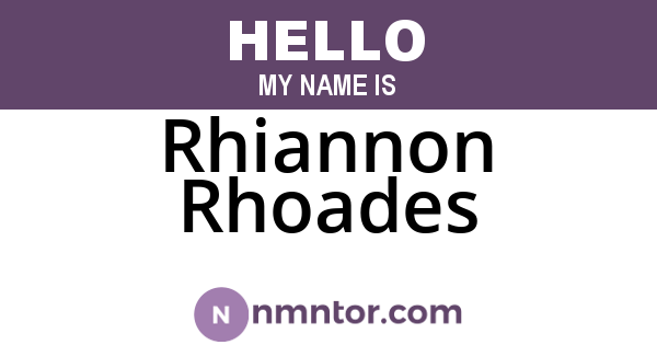 Rhiannon Rhoades