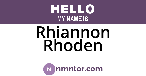 Rhiannon Rhoden
