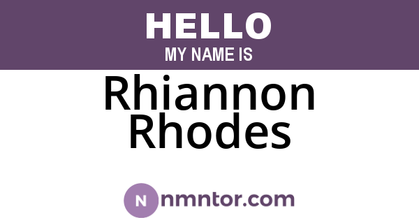 Rhiannon Rhodes