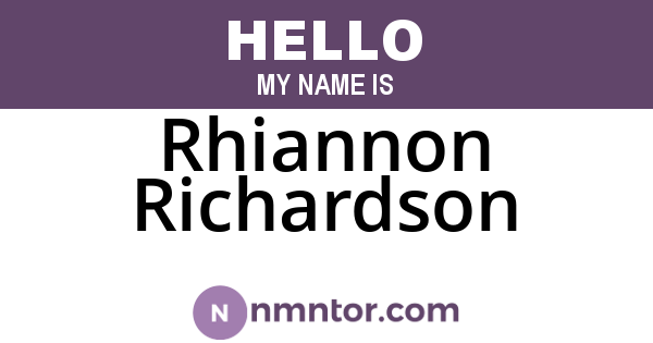 Rhiannon Richardson
