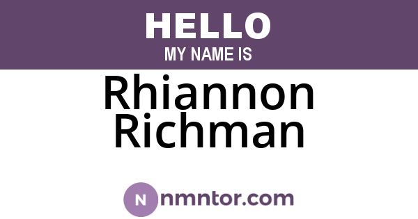 Rhiannon Richman