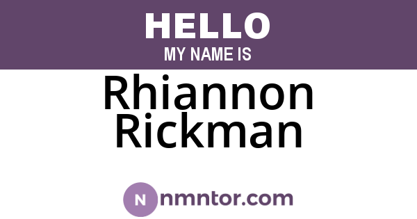 Rhiannon Rickman