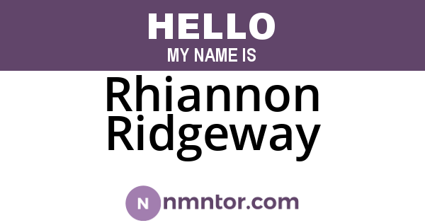 Rhiannon Ridgeway