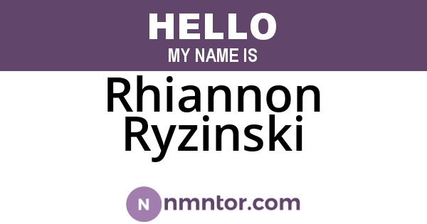 Rhiannon Ryzinski