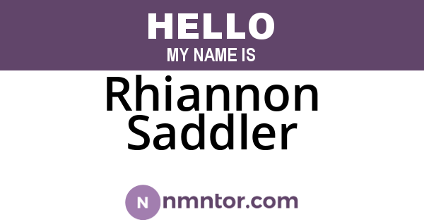 Rhiannon Saddler