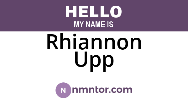 Rhiannon Upp