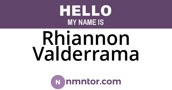Rhiannon Valderrama
