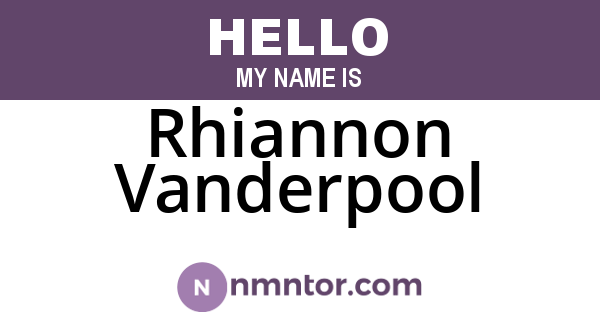 Rhiannon Vanderpool