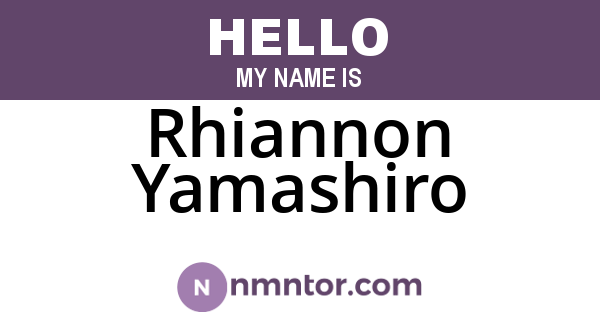Rhiannon Yamashiro