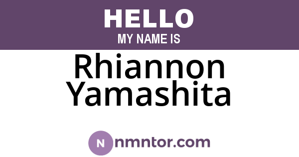 Rhiannon Yamashita
