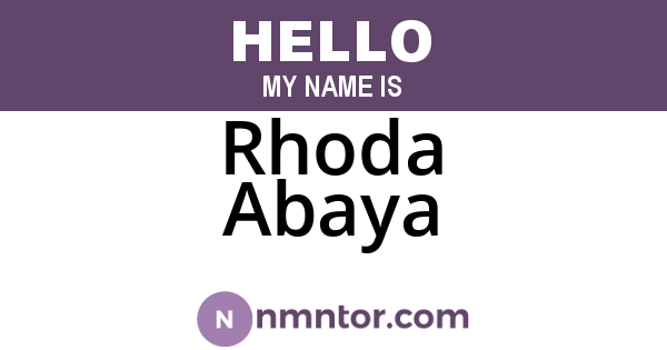 Rhoda Abaya