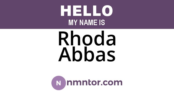 Rhoda Abbas