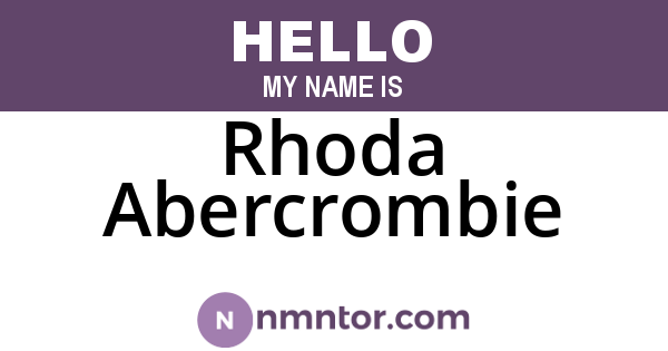Rhoda Abercrombie