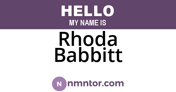 Rhoda Babbitt