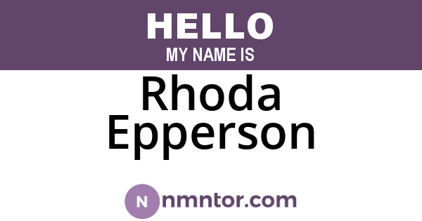 Rhoda Epperson