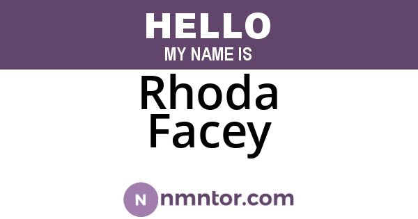 Rhoda Facey