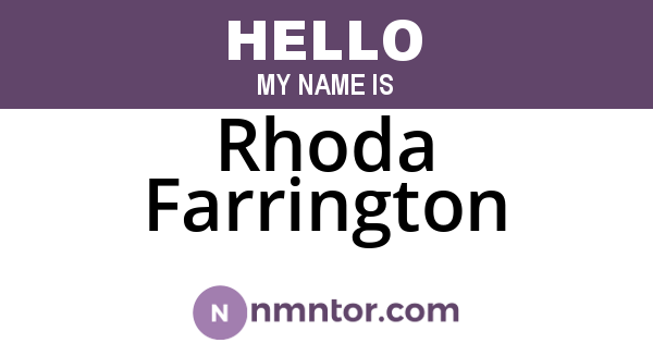 Rhoda Farrington