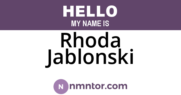 Rhoda Jablonski