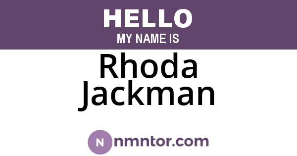 Rhoda Jackman