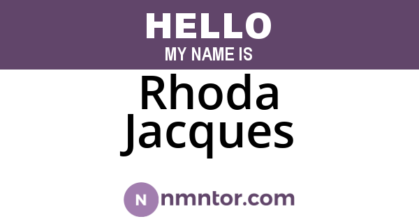 Rhoda Jacques