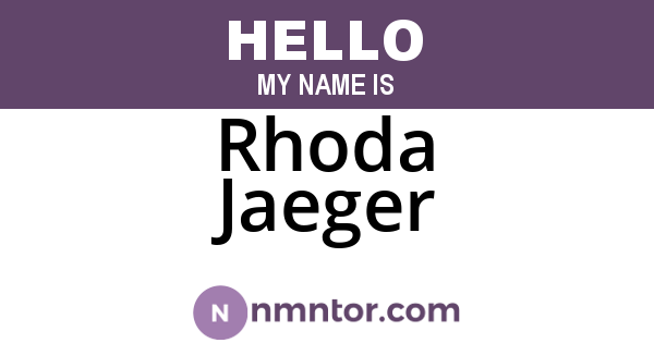 Rhoda Jaeger