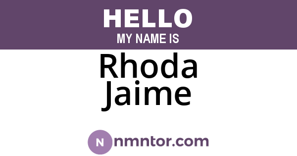 Rhoda Jaime