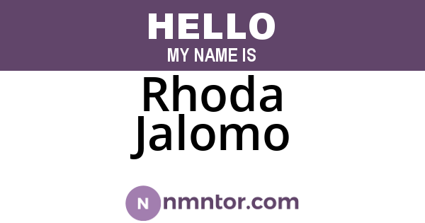 Rhoda Jalomo