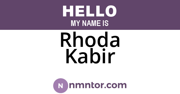 Rhoda Kabir