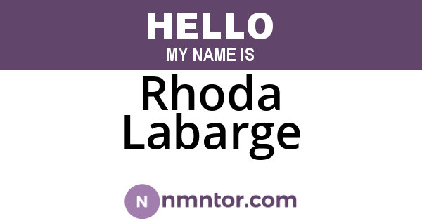Rhoda Labarge