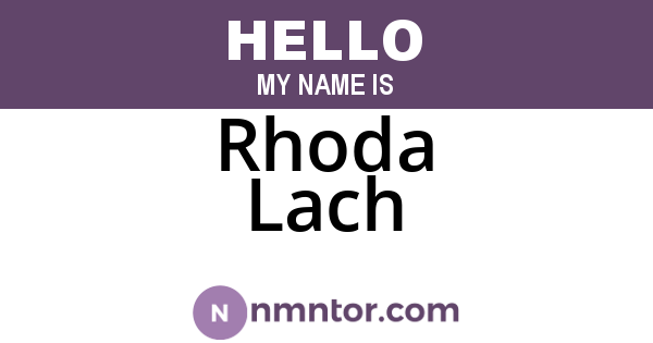 Rhoda Lach