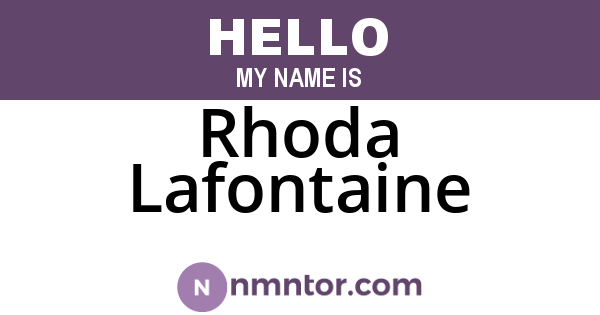 Rhoda Lafontaine