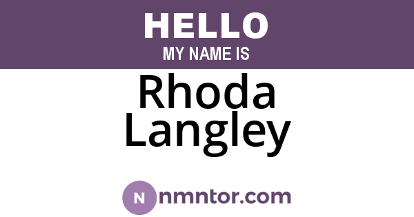 Rhoda Langley