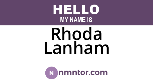 Rhoda Lanham