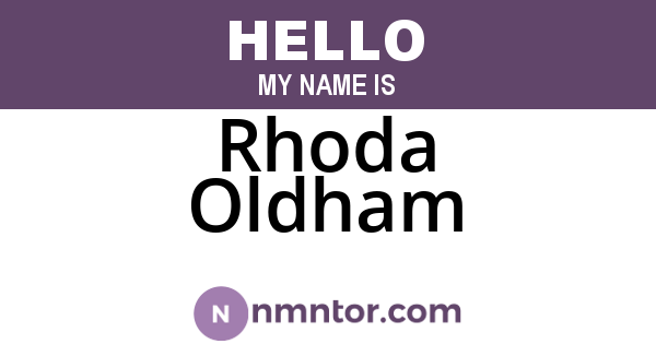 Rhoda Oldham