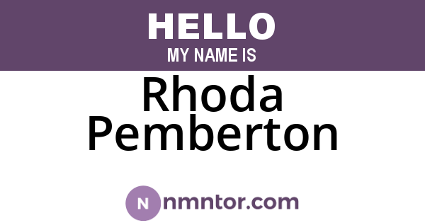 Rhoda Pemberton