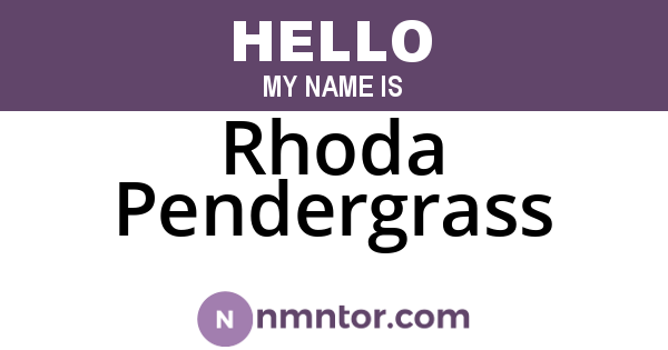 Rhoda Pendergrass