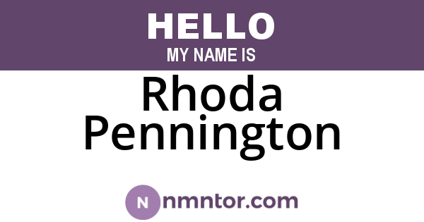 Rhoda Pennington