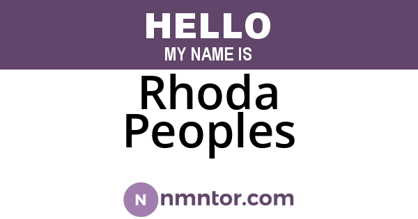 Rhoda Peoples