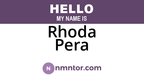Rhoda Pera