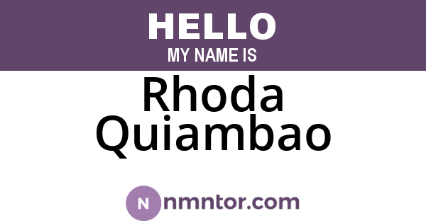 Rhoda Quiambao