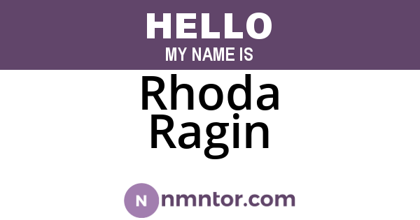 Rhoda Ragin