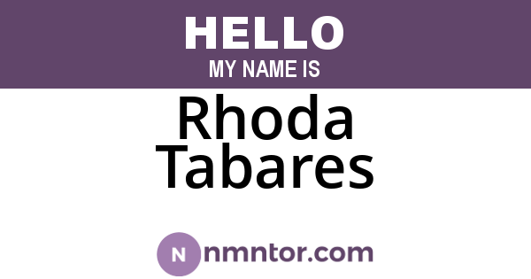 Rhoda Tabares