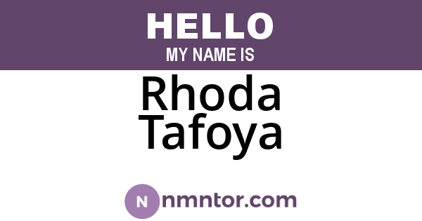 Rhoda Tafoya