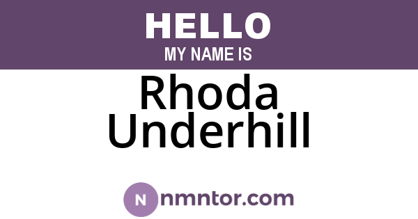Rhoda Underhill