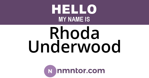 Rhoda Underwood
