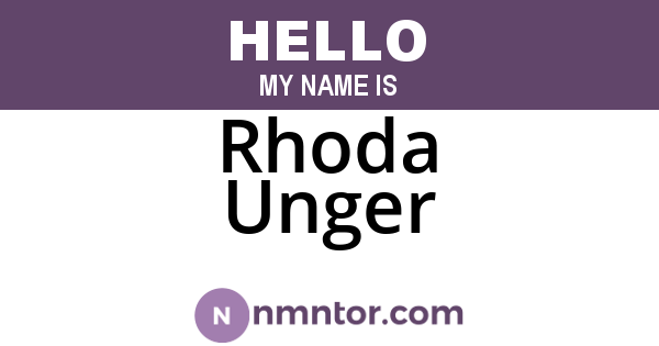 Rhoda Unger