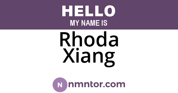Rhoda Xiang